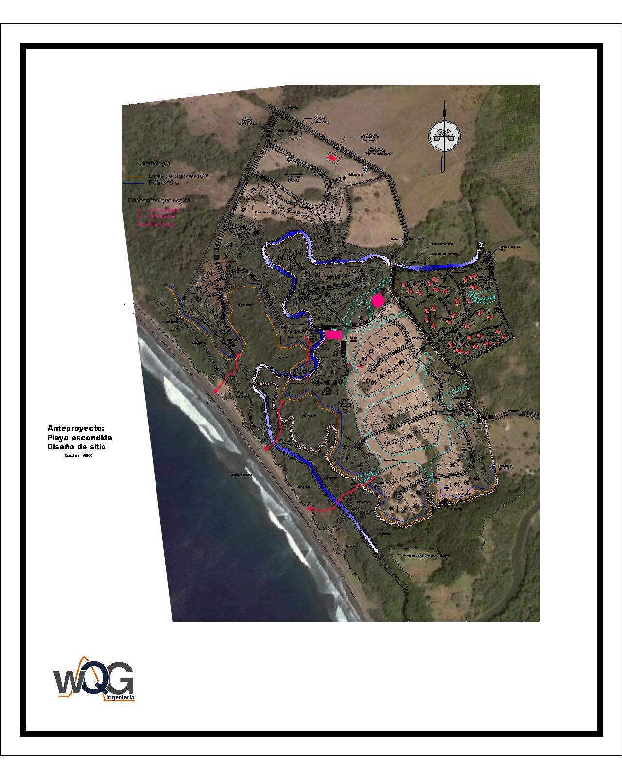 Google Earth Playas Escondidas, Nosara with Land Plan